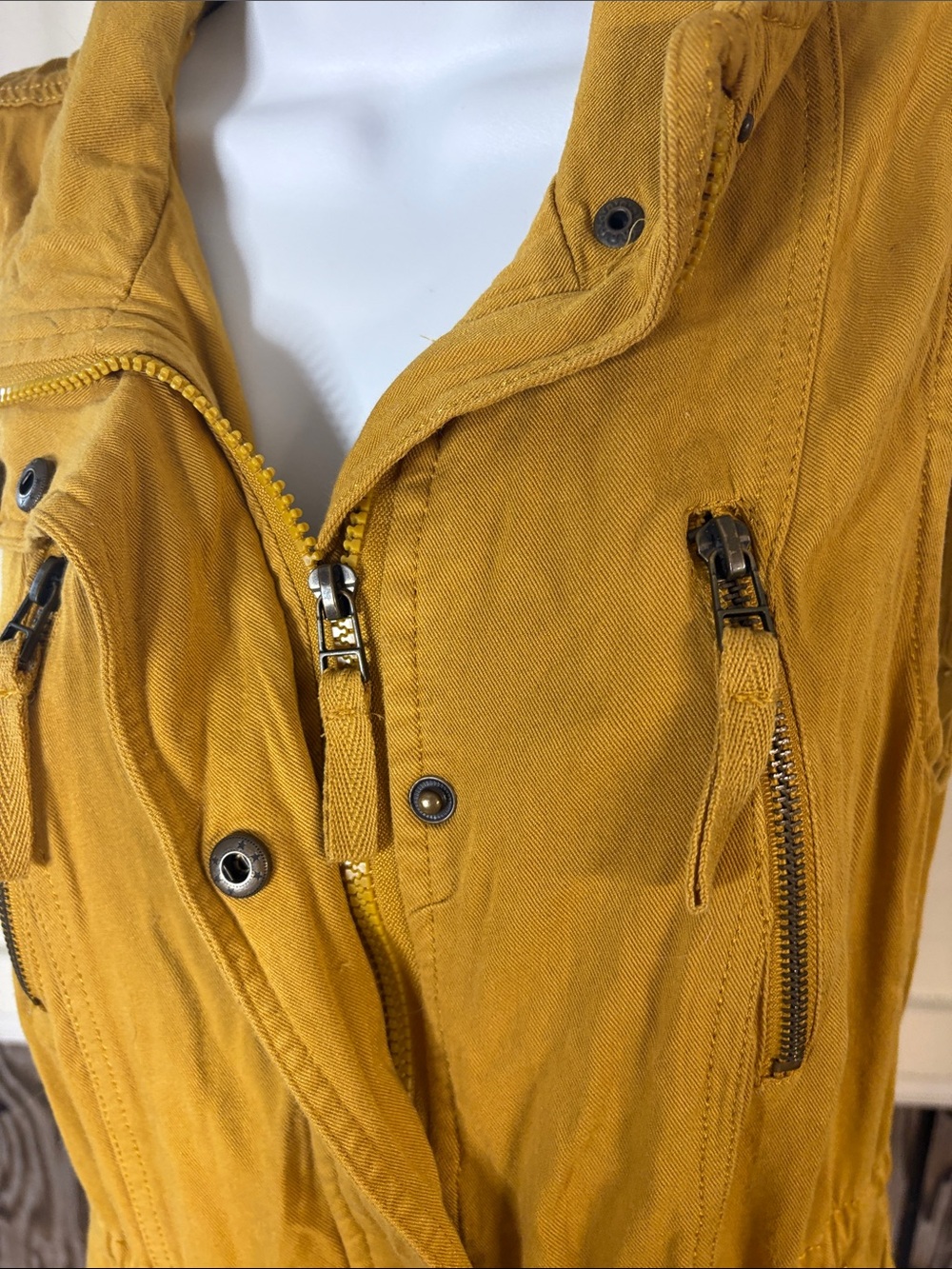 Ashley By 26 International Mustard Yellow Drawstring Utility Vest - Picture 6 of 6